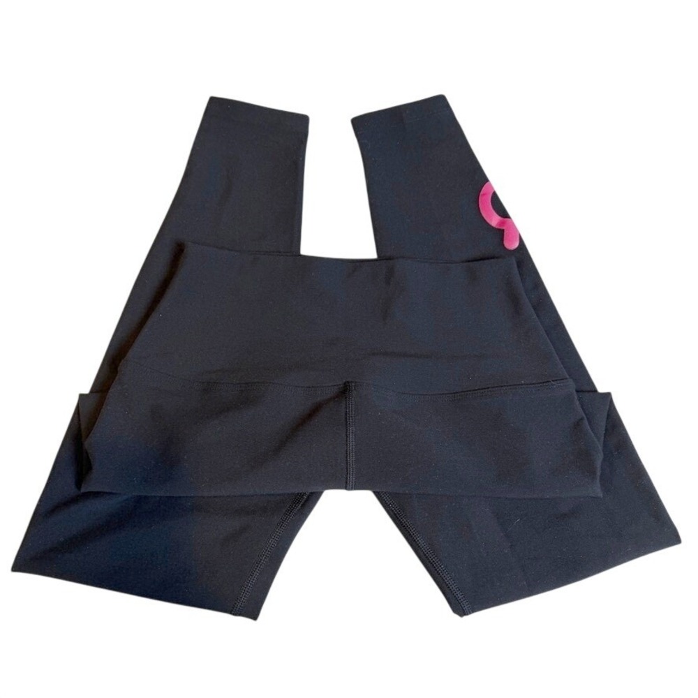 Peloton Womens High Waist Leggings S Black Pink Logo Athletic Workout‎ Yoga